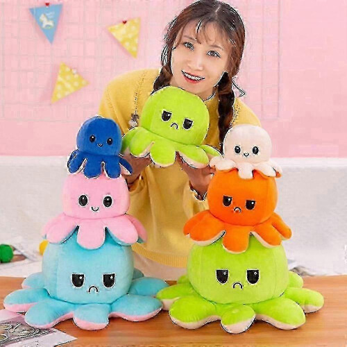 30/40cm Reversible Octopus Plush Doll with Double-sided Pattern Stuffed Cartoon WDX 25-26 2
