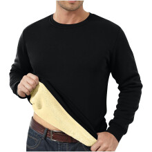 Men's Fleece Lined Thermal Crewneck Sweatshirt, Ultra Soft Warm Winter Pullover, Cozy Casual Long Sleeve Top for Cold Weather