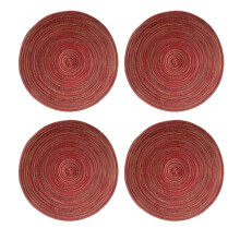 Round Braided Cotton Placemats Set of 4, 15" Heat-Resistant, Washable & Non-Slip – Kitchen, Dining, Holiday Use, Gift Ready