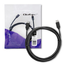 Qoltec USB 2.0 Type C Han-kabel | USB 2.0 Type C Han | 3m | Sort