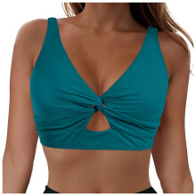 Women's Bikini Top - Supportive Swimsuit for Large Bust - 2026 Cut Out Twist Swim Top