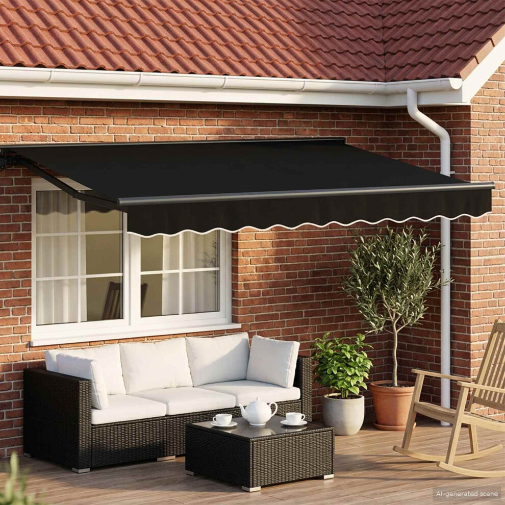 Vidaxl Electric Retractable Awning Black And Anthracite 3.5 X 2.5 M
