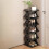 Folding Shoe Rack Black Sturdy Plastic Compact 1-Tier 5