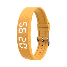 Vibration Alert Smart Bracelet, Silent Alarm, Step Counter & Sleep Monitor for Meetings, Sleep, Nurses & Focus Time Earthy Yellow 1PC