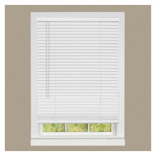1" Vinyl Cordless Room Darkening Blinds, 64L x 32W", Manual Pull-Up, Blackout Privacy, Ceiling/Outside Mount, White
