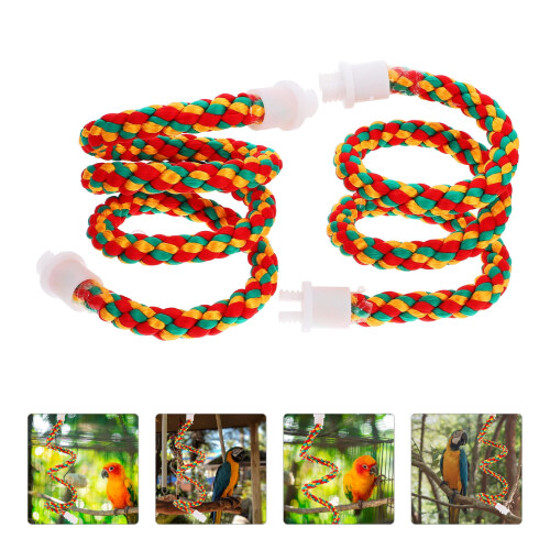 2 PCS Bird Cage Rope Perch Bendable Perch For Parrots