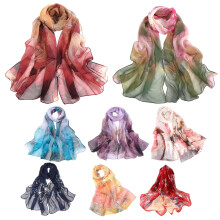 Lady Scarf Floral Printing Sunscreen All Match Women Shawls for Daily Use,4