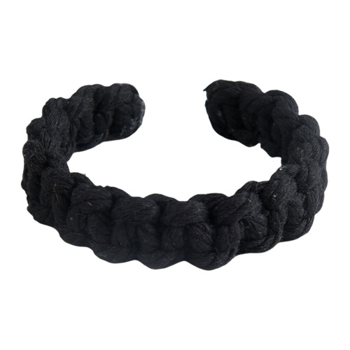 Black Curtain Tiebacks Handwoven Cotton Rope 2 pcs