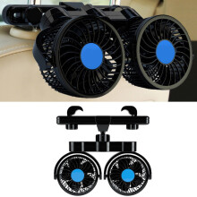 12V Car Headrest Fan with Variable Speed and 360 Rotation