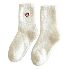 Women's Heart Pattern Fuzzy Socks Coral Fleece Warm Cozy