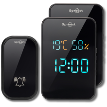 Trådløs dørklokke T295295-BB 1T2R Sort