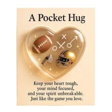 Sports-Themed Pocket Hug, Hockey Golf Baseball Soccer Heart-Sport-Themed Pocket Hug Collection Encouragement Gifts With Card