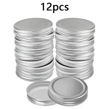 12Pcs Canning Lids For Ball Reusable Metal Reusable Universal Jar Lids Wide Mouth Regular Mouth Leak-Proof Seal Lid For Canning