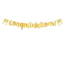 Congratulations Banner,Perfect Sign Banner for Birthday,Wedding Anniversary,Graduation,Retirement Party Decorations Supplies(Gold).
