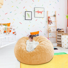 Oversized Bean Bag Cover Comfy Beanbag Chair for Adults Without Filler Faux Fur Floor Chair Lazy Sofa Cover Comfy for Living Room Chairs, 59"x29.5"