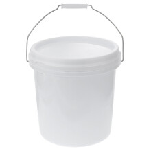 3 Gallon Plastic Bucket White Portable Container with Lid for Storage