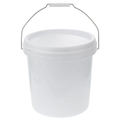 3 Gallon Plastic Bucket White Portable Container with Lid for Storage