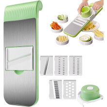 6-in-1 Adjustable Vegetable Chopper, Mandolin Slicer for Carrots, Garlic – Compatible with KitchenAid Stand Mixers