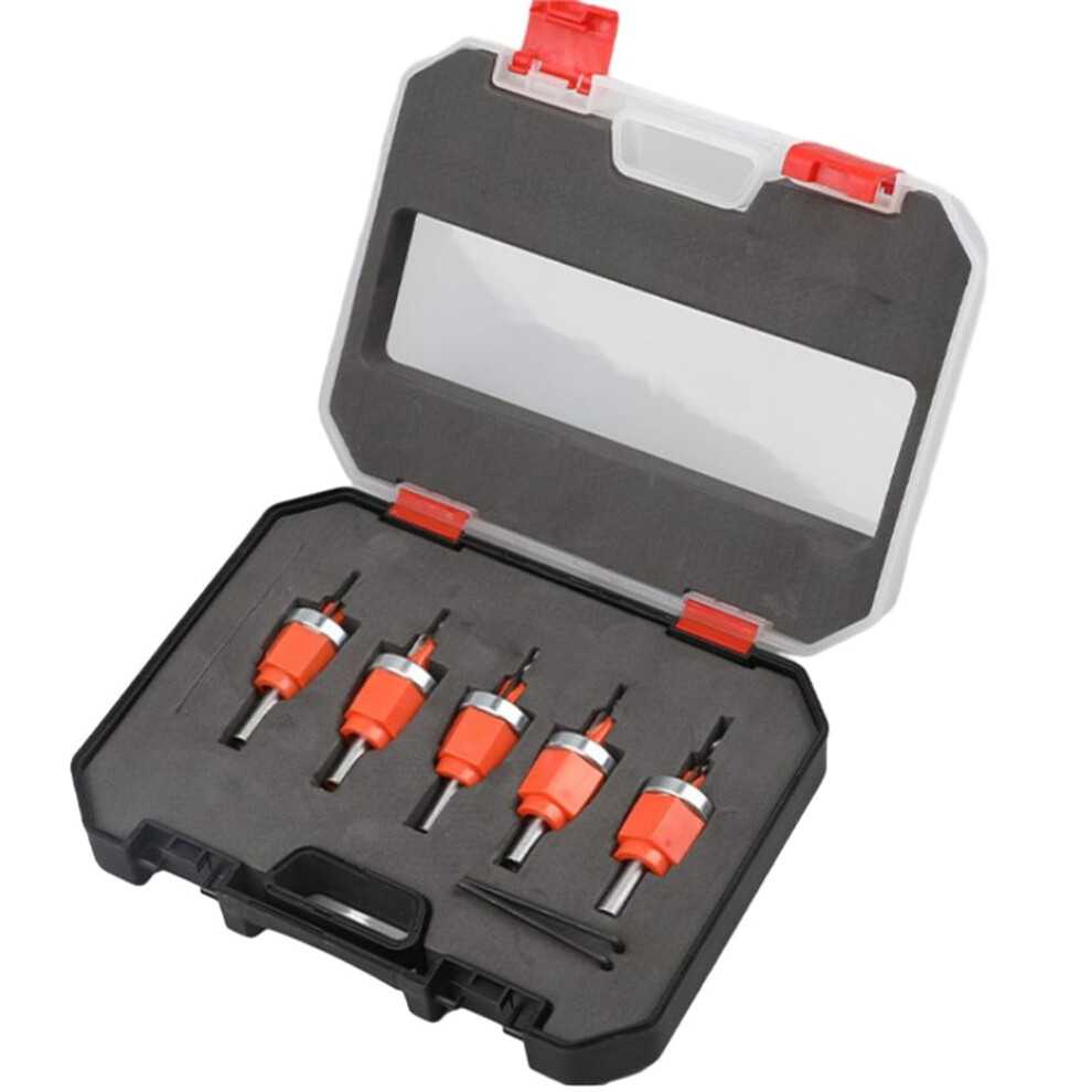 5Pcs Heavy Duty Hole Puncher Countersink Drill-Bit Edge Banding Punch 2.8-10Mm# 9180435299642