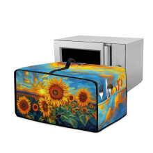 Sunflower Painting Toaster Oven Cover – Dust-Proof, Linen-Look Polyester, 22.5"x18.5"x13", with Side Pocket & Storage Bag