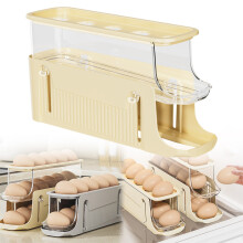 Rolling Egg Holder for Fridge, Egg Dispenser for Refrigerator, Automatic Rolling Storage Container for Countertop, Kitchen & Outdoor Use 1 Pack