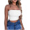 Asdoklhq Women's Solid White Tube Top L 1