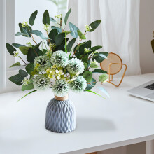 Artificial Hydrangea Bouquet in Vase – Faux Flower Arrangement for Living Room, Office, Wedding & Hotel Decor