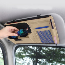 Car Sunshade Organizer for Glasses, Cards & Receipts – Leather Visor Accessory with Card Holder, Lightweight & Durable, Multi-Color Options