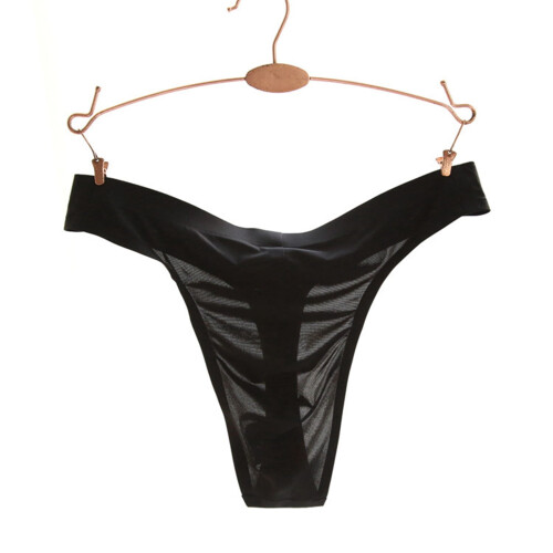 Men's Ice Silk G-Strings Black 2XL