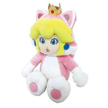 Little Buddy Super Mario Neko Cat Peach Plush, 25 cm Soft Plush Toy, 25 cm Mario Character Collectible