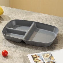 6Pcs 10.5" Portion Control Plates, 3-Compartment Divided Dinner Trays, Unbreakable & Reusable, Compatible with Bariatric Diet