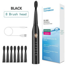 Dengmore Electric Toothbrush w/ 8 Brush Heads, 5 Speeds, Smart Timer, USB Charging, IPX7 Waterproof – Compatible with Dengmore