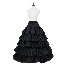 COMEET Hoop Skirt Crinoline Underskirt Black 4-Hoop