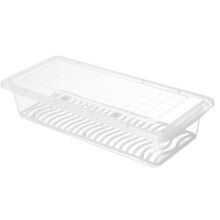 Food Storage Box Rectangular Large Capacity Portable Drainage Divider Fresh-keeping Fridge Box Household Supplies