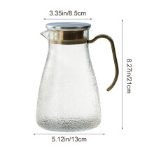 Hammered-Steel Lid Pot & Clear Plastic Cold Water Bottle Set – Juice Pitcher, Tea Kettle, Gift for Sister, Yellow – Compatible with Home/Garden