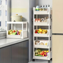 Kitchen Storage Shelves, Kitchen Storage Carts, Storage Racks and Shelving, Portable Rolling Organizer Storage Shelf for Bathroom Living Room