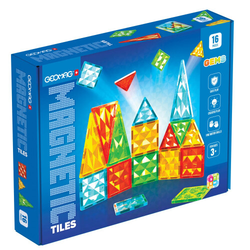 Carreaux Magnétiques Geomag Gems 16 Pcs 1