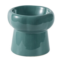 Cat Food Bowl Ceramic Cat Bowl Protect Bibs From Pets Stable Non-slip Snack Bowl 130ML