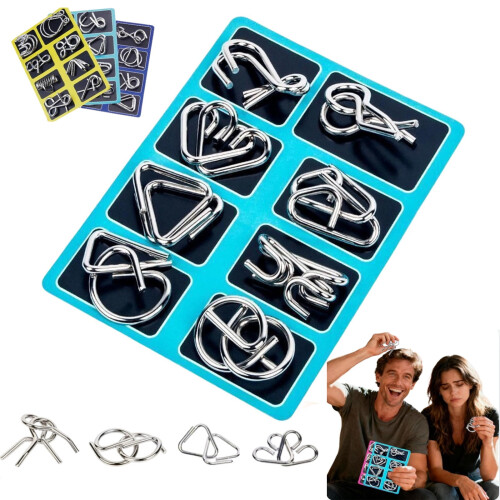 Metal Montessori Wire Puzzle, 3D Brain Teaser Ring Set – Disentanglement Challenge for Problem-Solving Enthusiasts