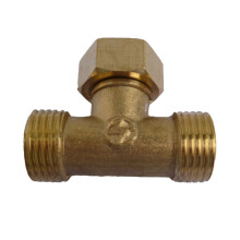 1/2 Inch Brass Tee Fitting 3-Way Garden Hose Connector Threaded Water Pipe Joint for Irrigation Plumbing