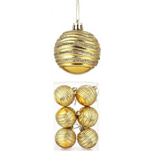 Shatterproof Gold Christmas Balls 2.36 Inch 6 Pcs