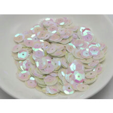 3000 8mm CUP round loose sequins Paillettes sewing Wedding-White AB