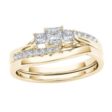 Simple Stainless Steel Promise Rings Set for Couples – Gold-Plated, Zircon-Inlaid, Compatible with #03 D,7