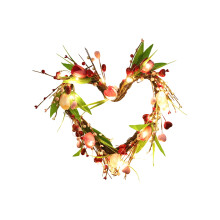 3D Tulip Heart Wall Hanging, Wide Faux Floral Arrangement on a Heart Base, Romantic Home Decor for Above Bed, Wedding Altar, and Fireplace. B
