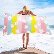 Oversized Microfiber Beach Towel, 55x28inch – Ultra Soft, Absorbent, Multi-purpose for Pool, Camping, Swim; Compatible with Outdoor Activities