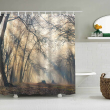 Printed Shower Curtain Polyester and Dust-proof Bathroom waterproof Partition Curtain 150X180CM