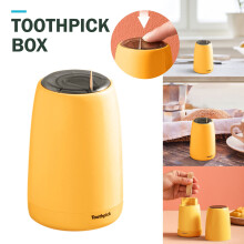 Hygienic Compact Automatic Toothpick Dispenser - Press Pop Up Toothpick Holder Box for Kitchen Dining Table Home Restaurant