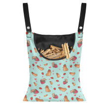 Strawberry Capybara Clothespins Bag – Washable, Large Capacity Hanging Organizer for Clothespins, Compatible with Outdoor Clotheslines