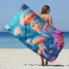 Beach Towel Lightweight Colorful Sandproof Multi-purpose
