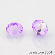 10pcs Faceted Glass Beads Rondelle 5mm Large Hole Loose Charms 14mm Pick Color-Plum